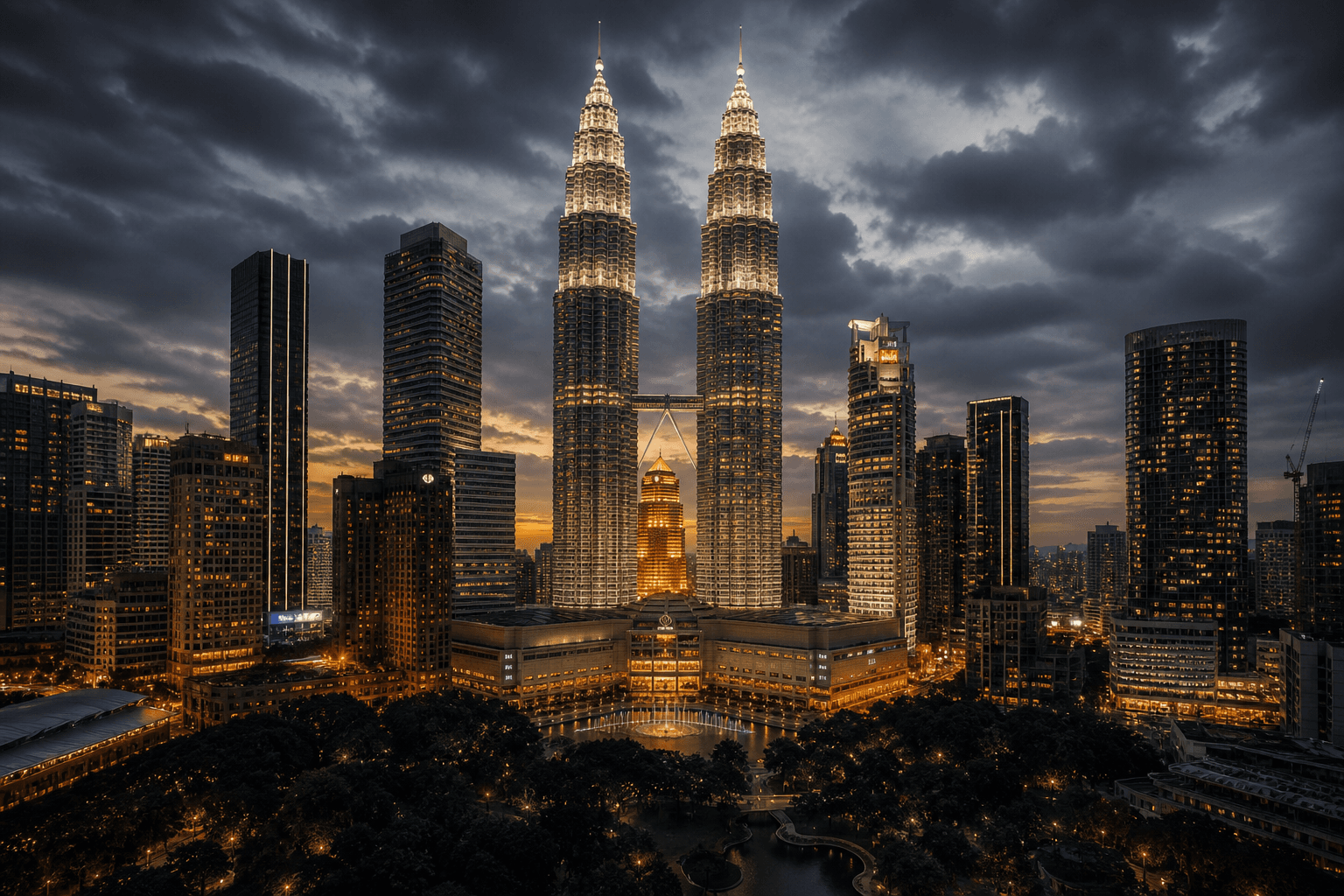Kuala Lumpur skyline at dusk